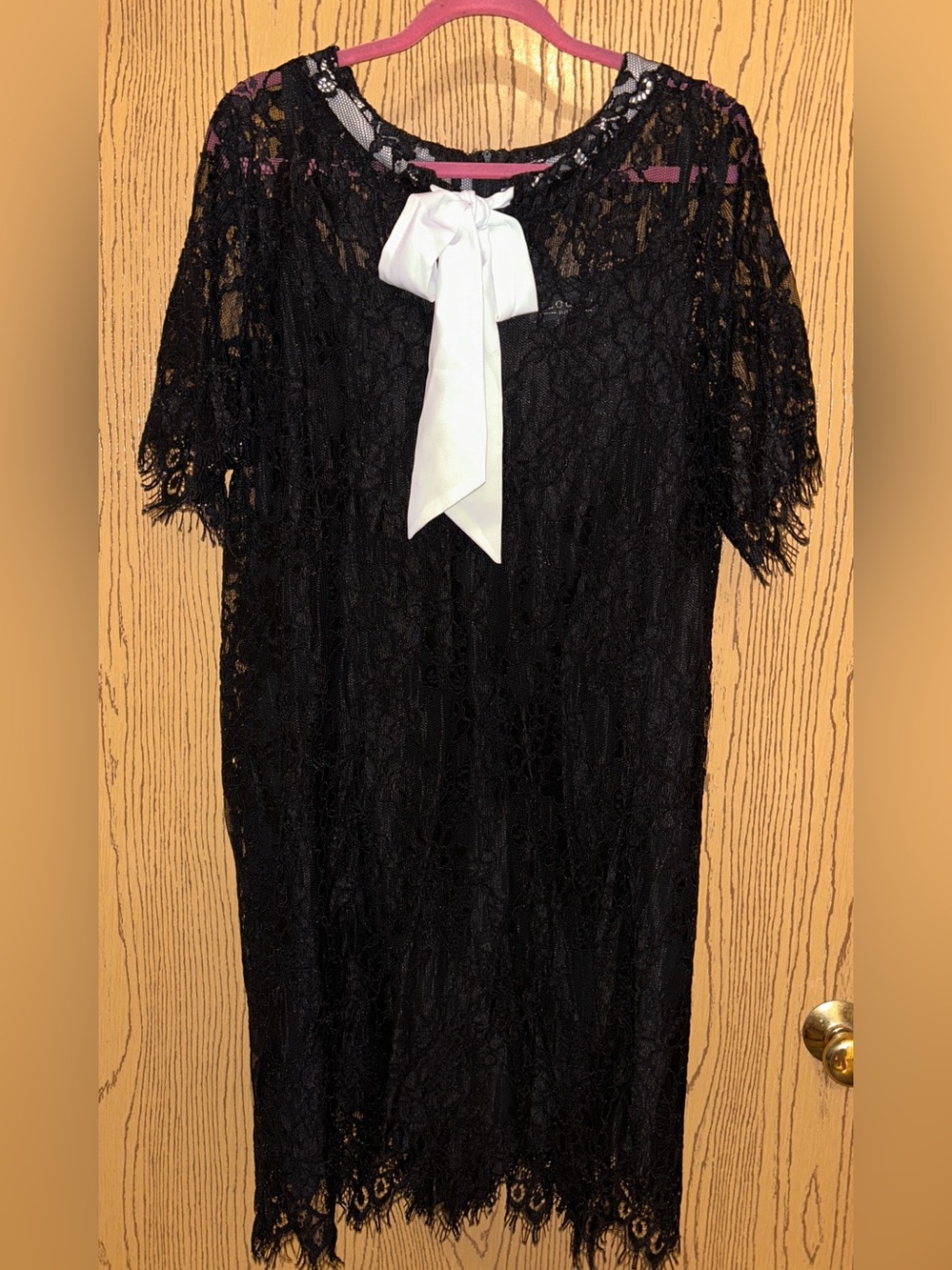 NWOT Eloquii Size 20 Black Lace Bow Tie Dress